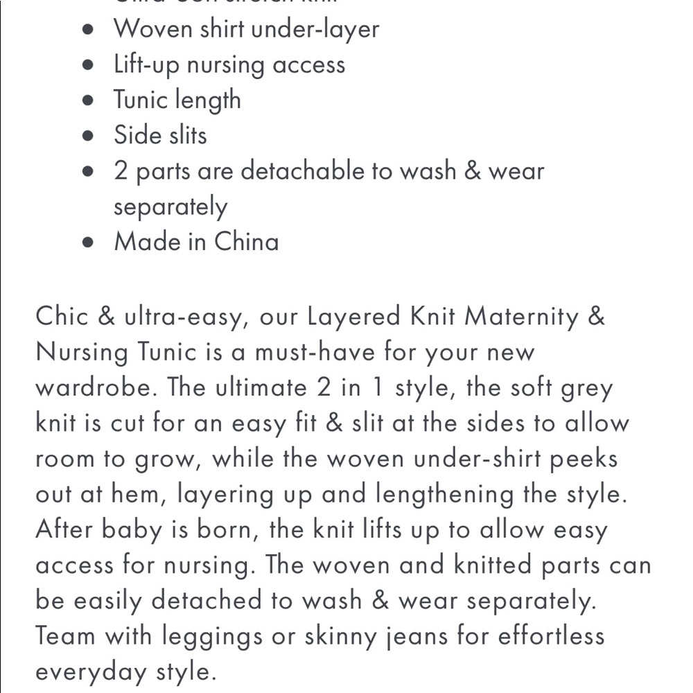 Seraphine Layered Knit Maternity & Nursing  size 4 maternity nursing nwt - Picture 5 of 12